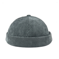 Gorro de Pana de Calidad Personalizada, Estilo Vintage sin Visera, Gorro Docker Retro Ajustable sin Visera, Gorro de Marinero con Puño Enrollado sin Botones