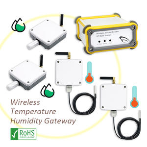 Système d'alarme surveillé 1200m, 4 ensembles de capteurs sans fil de température et d'humidité, logiciel de surveillance centralisée de l'alarme - Product Image 1