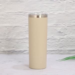 20oz Stainless Steel Insulated Blank Tumbler Sublimation Straight Skinny with Lid and <b>Metal</b> <b>Straw</b> Set - Product Image 4