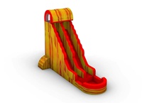 Toboggan aquatique gonflable sur mesure de 15 pieds, robuste, en PVC, pour utilisation humide ou sèche, toboggan aquatique tropical gonflable avec piscine