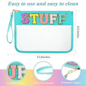 Ensemble de trousses de toilette et de maquillage en PVC transparent avec fermeture éclair pour femmes, organisateur de maquillage, sacs de voyage, sacs de bain et de toilette, pochettes de rangement - Product Image 2