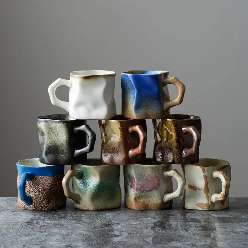 Гармония новая реактивная глазурь японский эспрессо Креативный дизайн винтажные керамические чашки 290 мл кружка для кофе