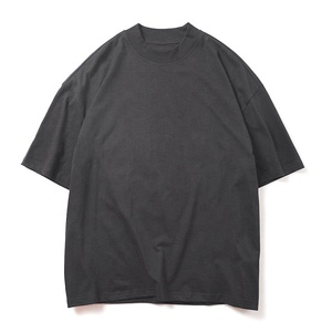 Men's Cotton <b>Oversized</b> Drop Shoulder High Quality T-<b>shirt</b> Boxy Fit Extended Mock Neck Custom Design OEM Blank t <b>Shirt</b> for Men - Product Image 3