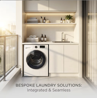 Meuble de balcon minimaliste peu encombrant avec évier, armoire de salon écologique sur mesure pour machine à laver dans la buanderie