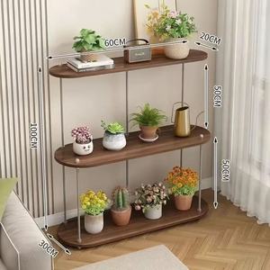 Étagère à fleurs multicouche en bois massif, 60x30x100cm, étagère de rangement sur pied pour balcon, salle de bain, design minimaliste - Product Image 2