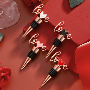 Love <b>Wine</b> Stopper Rose Gold Heart Design Bottle Seal For Valentine Wedding Gift - Product Image 1