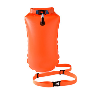 Boya de natación con compartimento de almacenamiento para adultos, dispositivo de flotación para deportes acuáticos, color amarillo fluorescente - Product Image 3