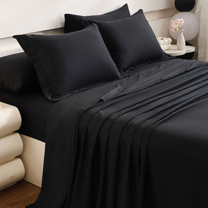 Twin Full Queen King trapuntatore materasso Topper lenzuolo <span class=keywords><strong>e</strong></span> <span class=keywords><strong>federe</strong></span> nero Set in un cartone - Product Image 4