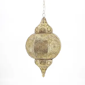 Single Pendant Light 2021 New Arrive Oriental Style Moroccan Decorative Antique Pendant Lamp Champagne Colour