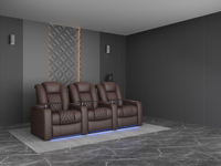 Canapé inclinable 3 places en cuir respirant et durable, avec mousse à mémoire de forme, idéal pour le bureau professionnel, l'appartement, l'hôtel et la maison.