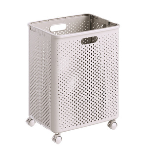 Foldable <b>Laundry</b> <b>Basket</b> Rectangle Standing Type With Wheels For Space Saving Storage - Product Image 4