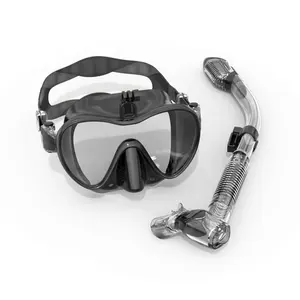 La più recente maschera subacquea con supporto Gopro staccabile maschera subacquea gratuita maschera da snorkeling per la respirazione in vetro temperato