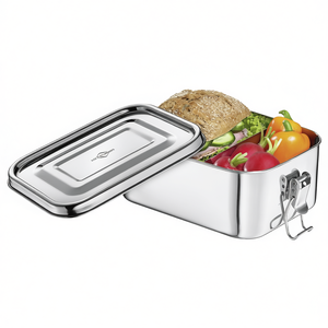 Lonchera Profesional de Cocina, Clásica, Rectangular, de Acero Inoxidable, con Tapa, para Almacenamiento de Alimentos - Product Image 2