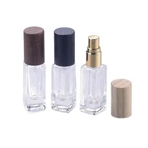 Groothandel 30Ml Lege Verpakking Spray Met Houten Deksels Parfum Glazen Flessen