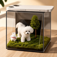 Boîte de présentation transparente en acrylique 3D pour projection holographique numérique de photos d'animaux de compagnie, souvenir commémoratif moderne, 165g, personnalisable, vente en gros