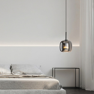 Modern Minimalist Pendant <b>Light</b> Round Glass Led Bedroom <b>Dining</b> Room Lighting Fixture Single Head Chandelier Zhongshan Origin - Product Image 2