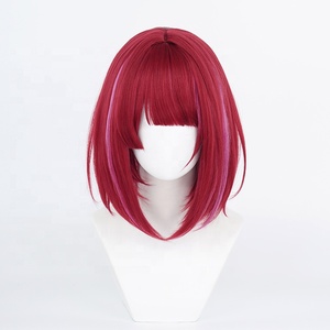 Vente en gros 38cm court rouge violet mixte Oshi No Ko Anime ArimaKana perruque synthétique Halloween Bobo Cosplay Costume perruque - Product Image 2