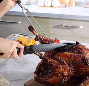 Duradera y larga vida útil 12 "Acero inoxidable cocina <span class=keywords><strong>Chef</strong></span> jamón rebanador cuchillo tallado carne jamón cuchillo con mango hueco - Product Image 5