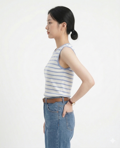 Womens Striped Short Lightweight Tank <b>Top</b> Sleeveless Soft Breathable Casual Summer Wear for Gym Yoga Home Daily Comfort Style - Product Image 4
