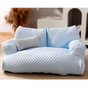 하이 퀄리티 잠자는 개 침대 고양이 둥지 사계절 여름 얼음 개 집 패션 디자인 현대 애완 동물 귀여운 격자 무늬 소파 - Product Image 4