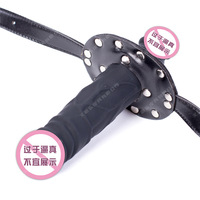 Vente directe d'usine : Godemichet double tête en silicone pour exercices de gorge profonde, avec boule gag et embout buccal court allongé, produit très demandé, boule buccale sexy