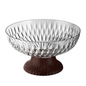 Fruit Bowl With Wood Base Wide Mouth Drainable Pet Material For Home Living Room Coffee Table Use - Product Image 2