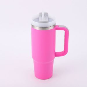 Gobelet de voyage H2.0 avec poignée, 30 oz, double paroi, couvercle, paille, antidérapant, OEM ODM, marque personnalisée - Product Image 4
