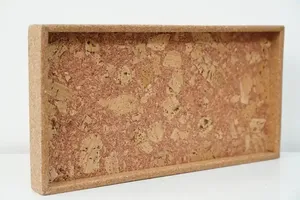 100% plateau de service en liège écologique Rectangle 8x16 pouces rouge étanche pour bureau à domicile hôtel restaurant utilisation - Product Image 3