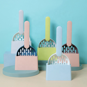 Nuevo Diseño de Juego de Recogedor de Arena para Gatos, ABS, 5 Colores, Pala de Arena para Gatos de Plástico de Gran Tamaño con Soporte - Product Image 1