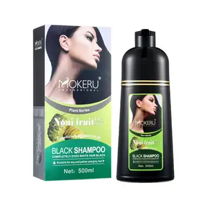 Atacado Longa Duração Noni Planta Preto Cor Do Cabelo Dye Shampoo Preto Permanente Shampoo Preto para Mulheres e Homens