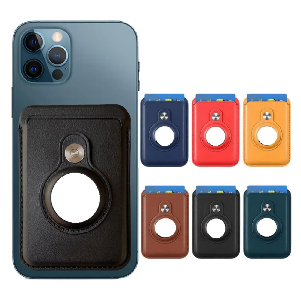 35 Pt 35pt Trading Leather Card Holder Mobile Cell Phone Case Back Leather Magnetic Mag Safe Magsafe Airtag Card Holder Wallet