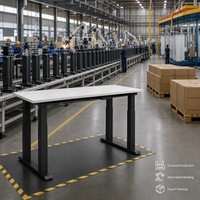 Bureau debout stable à 4 pieds avec structure en acier robuste