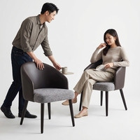 Fauteuil moderne de luxe léger haut de gamme, design tendance, avec dossier et structure en fer, mobilier de restaurant