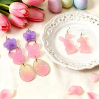 Moules en résine époxy silicone, moules lapin, œuf, papillon, fleur pour la fabrication de porte-clés, bijoux, pendentifs, boucles d'oreilles DIY