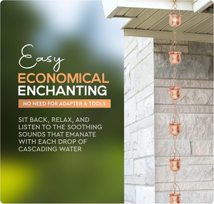 Chaîne <span class=keywords><strong>de</strong></span> pluie ronde <span class=keywords><strong>japonaise</strong></span> en métal <span class=keywords><strong>de</strong></span> 260cm 8.5ft pour gouttières avec adaptateur inclus à vendre - Product Image 5