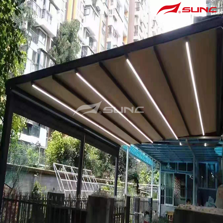 Outdoor Modern Retractable Windproof Sunshade Carport