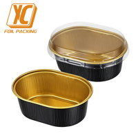 Moule à gâteau miniature en aluminium XC Y24 68 ml avec couvercle en plastique, jetable, qualité alimentaire, résistant au four