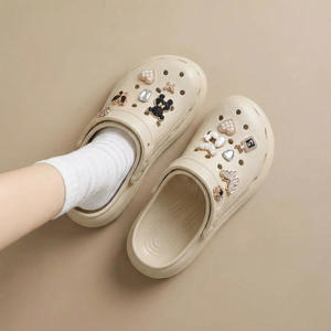 Sabots à strass pour femmes, semelle épaisse, plateforme, sandales d'été pour la plage, kaki, noir, blanc, pour toutes les saisons, à porter en extérieur - Product Image 4