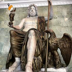 MILY Design classico a grandezza naturale statua di Zeus in marmo intagliato a mano per parco pubblico all'aperto o collezione di musei - Product Image 1