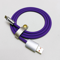 2024 Cable cargador de aleación de Zinc colorido más vendido Usb A a tipo C 66W Cable DE DATOS rápido Cable de silicona personalizado de carga de teléfono