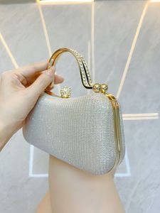 New Women's Shiny Hard Clutch <b>Bag</b> Polyester Material Cross-Border Trend Wedding Party Dinner Matching Gift <b>Small</b> Square Tanjing - Product Image 2