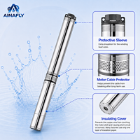 Pompe à eau submersible électrique AINAFLY QJD 1 CV 80m 100m 150m 200m en acier inoxydable pour puits profond 4QJD3/13 1 CV 220 V