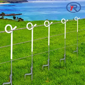 Durable High Strength Steel Spring Body UV Resistant Pigtail Post with 3mm Poly PP Tube for Security Gate and Cattle Fence