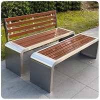 201304 acier inoxydable étanche en forme de U chaise de parc banc extérieur banc centre commercial jardin paysage chaise rangée chaise