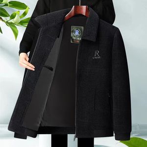 Foreign Style Casual Winter Middle-aged <strong>Men's</strong> Bomber <strong>Jacket</strong> 50-60 Years <strong>Old</strong> Loose Standard Thickness Finished Front Wool/Viscose - Product Image 4