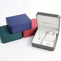 Boîte de rangement pour bijoux de voyage en cuir PU rectangulaire de luxe portable, organiseur de bijoux, boîte de rangement pour bijoux, porte-bijoux, collier, bague, boucles d'oreilles