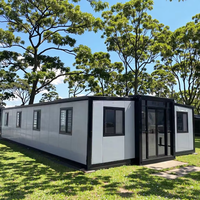 Maison conteneur extensible durable de 20 pieds ou 40 pieds, 2 chambres, préfabriquée, modulaire, avec balcon, à double étage, en kit, pour bureau à domicile