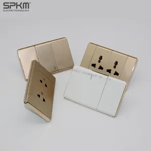 China factory direct sale Mexico standard new design high quality luxury electrical plating wall sockets and switches