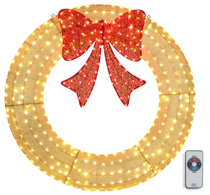 Guirlande <span class=keywords><strong>de</strong></span> <span class=keywords><strong>Noël</strong></span> extérieure pré-éclairée <span class=keywords><strong>de</strong></span> 48 pouces avec 315 lumières LED, indice <span class=keywords><strong>de</strong></span> protection IP67, minuterie, télécommande, blanc chaud, décoration pour porte <span class=keywords><strong>de</strong></span> garage - Product Image 2