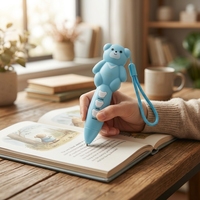 Stylo de lecture en forme d'ours pour enfants, 6 livres des Fables d'Aesop, traduction sonore en anglais, chinois, français, italien, lithium